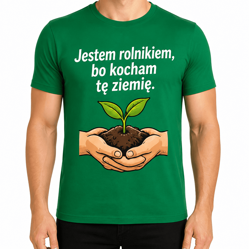 Koszulka dla rolnika – Jestem rolnikiem, bo kocham tę ziemię.
