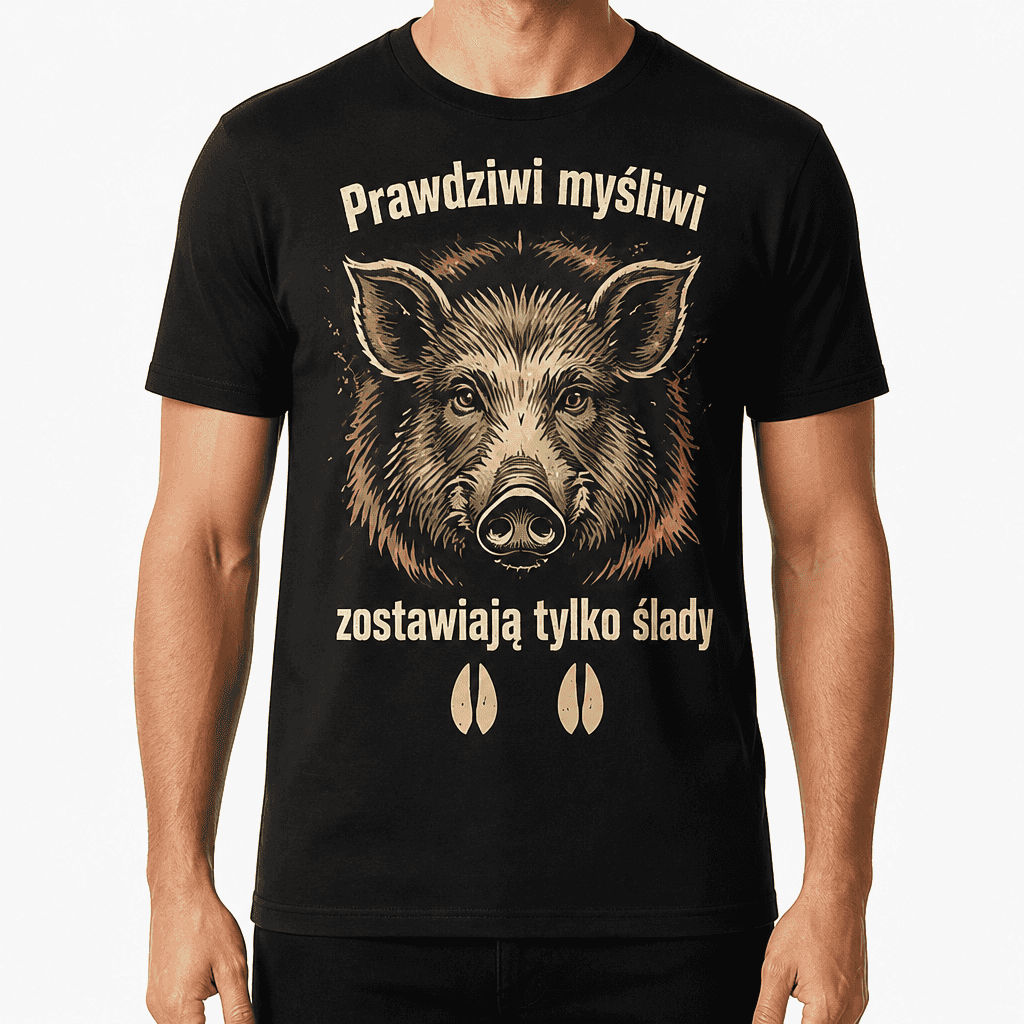 Koszulka myśliwska – Prawdziwi myśliwi zostawiają tylko ślady