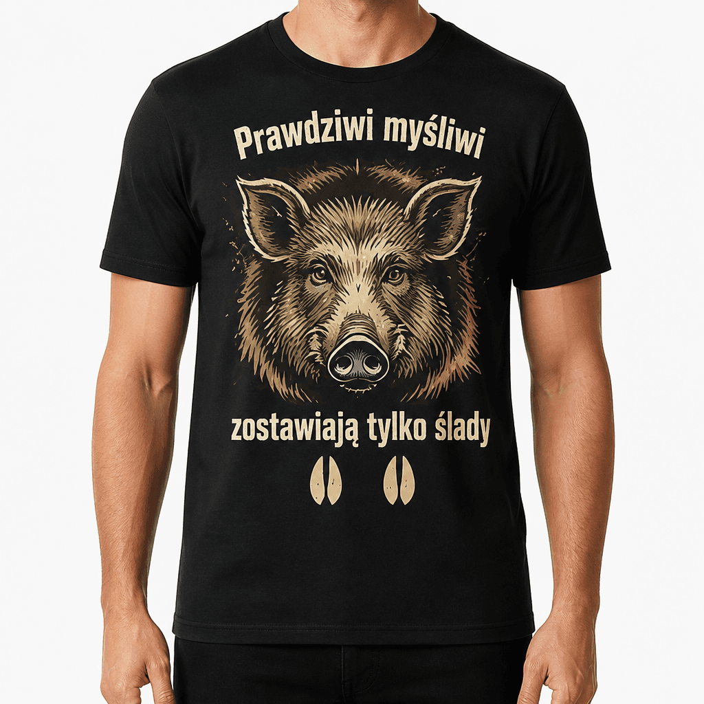 Koszulka myśliwska – Prawdziwi myśliwi zostawiają tylko ślady