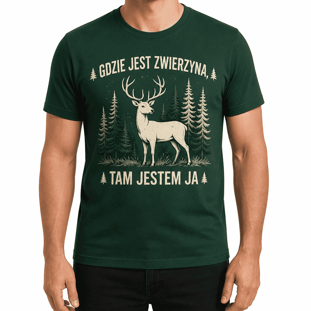 Koszulka myśliwska – Gdzie jest zwierzyna, tam jestem ja