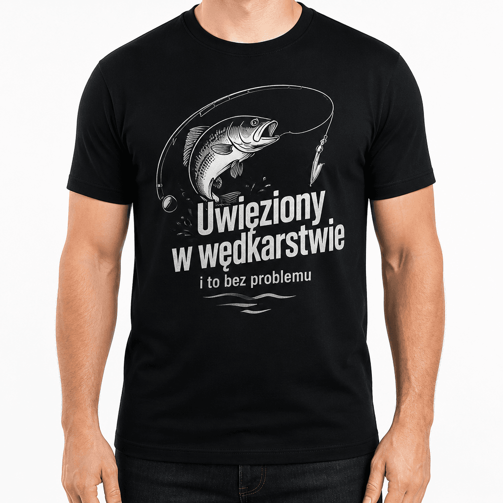 Koszulka wędkarska – Uwięziony w wędkarstwie
