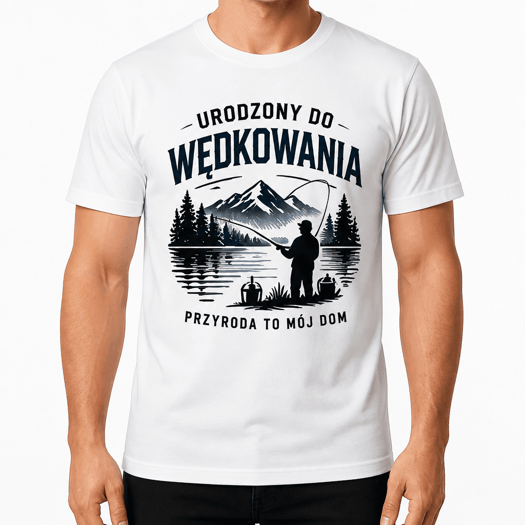 Koszulka wędkarska – Urodzony do wędkowania