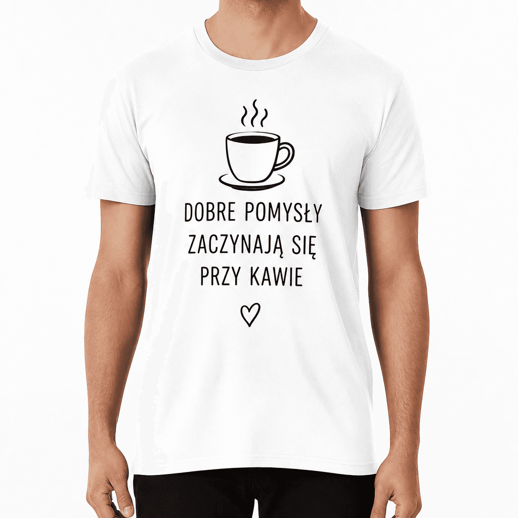 Koszulka dla współpracownika – Dobre pomysły zaczynają się przy kawie
