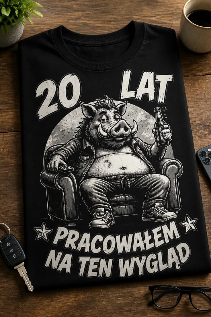Koszulka 20 lat pracowałem na ten wygląd