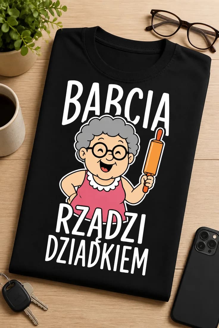 Koszulka dla babci – Babcia Rządzi Dziadkiem 2