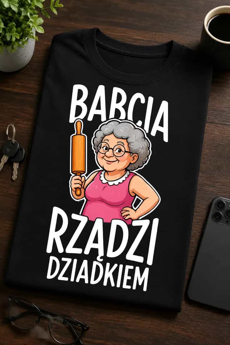 Koszulka dla babci – Babcia Rządzi Dziadkiem