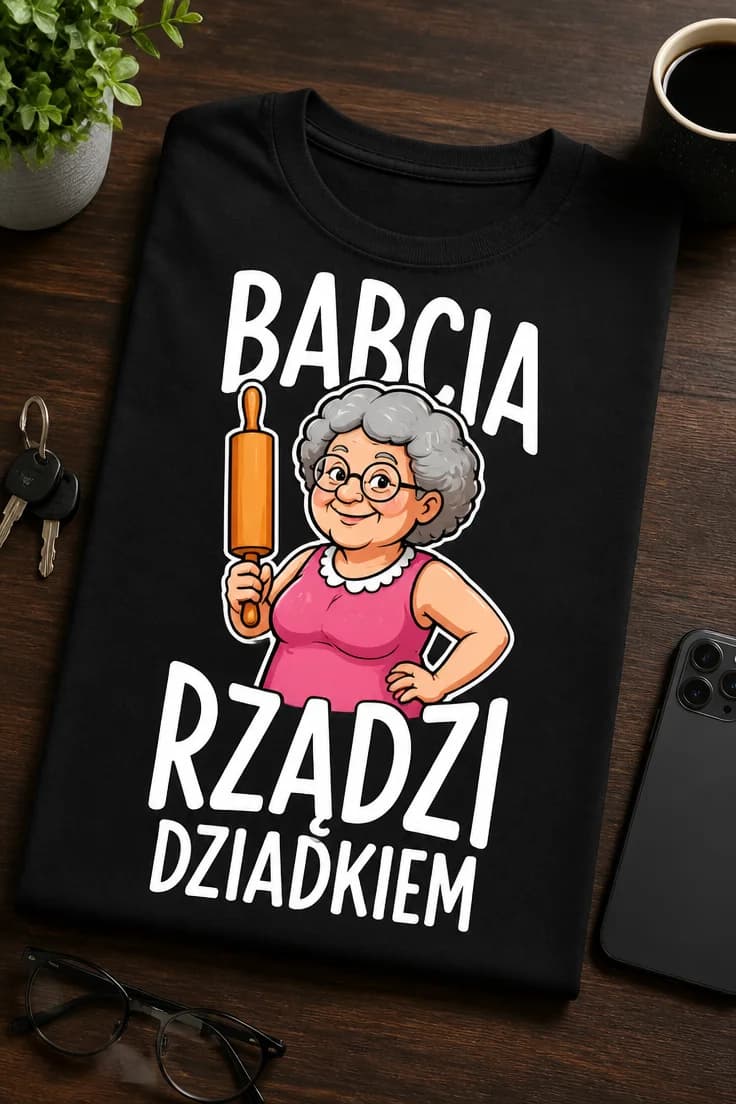 Koszulka dla babci – Babcia Rządzi Dziadkiem