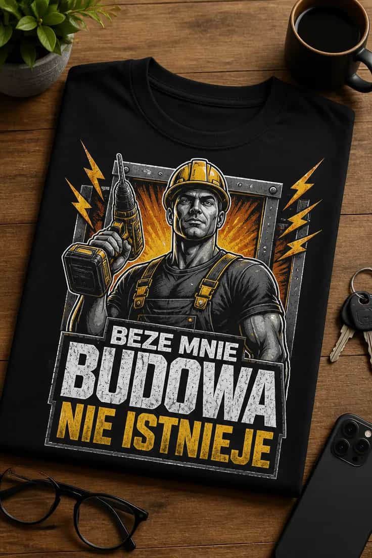Koszulka dla budowlańca – Beze Mnie Budowa Nie Istnieje