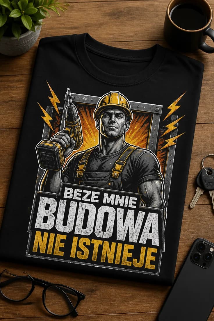 Koszulka dla budowlańca – Beze Mnie Budowa Nie Istnieje