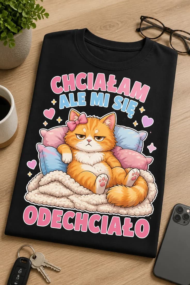Koszulka z krótkim motywem – Chciałam Ale Mi Się Odechciało