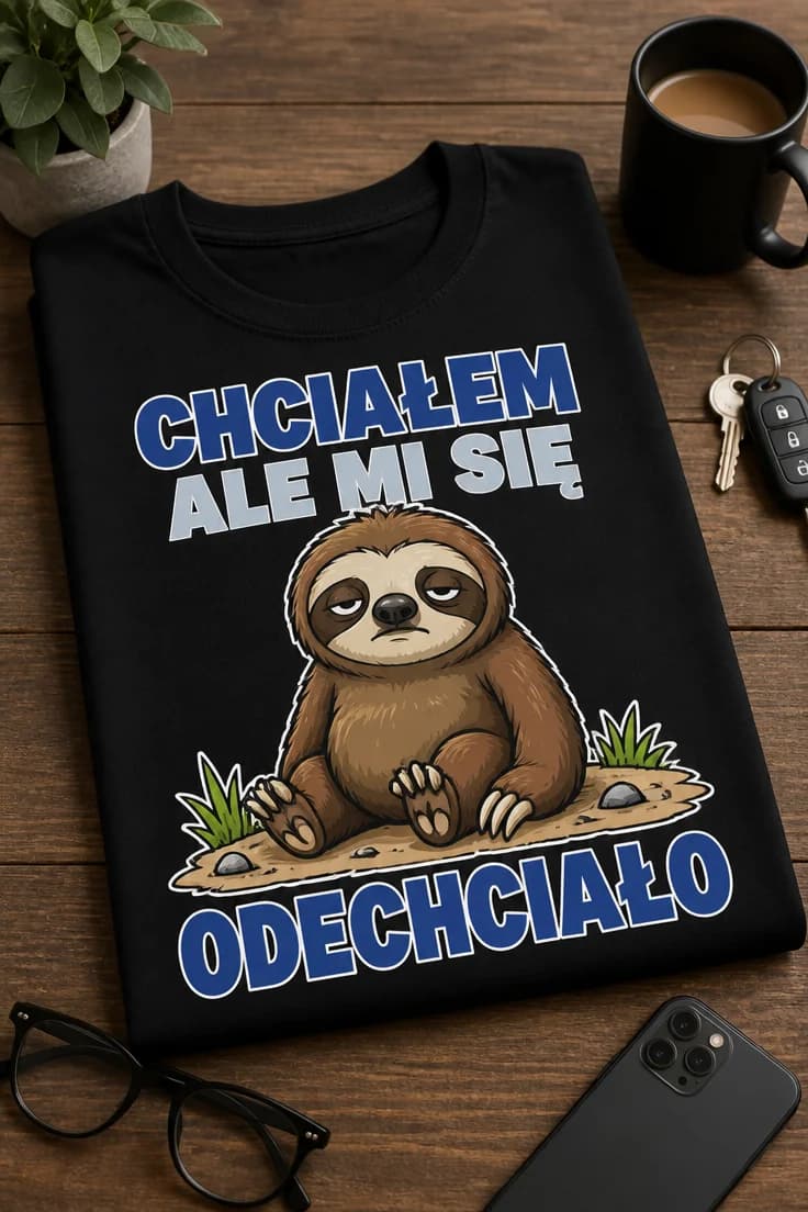 Koszulka z krótkim motywem – Chciałem Ale Mi Się Odechciało