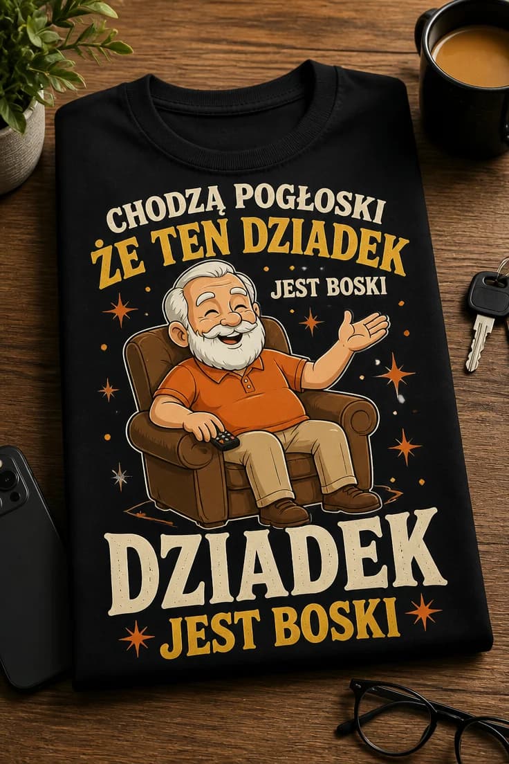 Koszulka dla dziadka chodzą pogłoski że jest boski