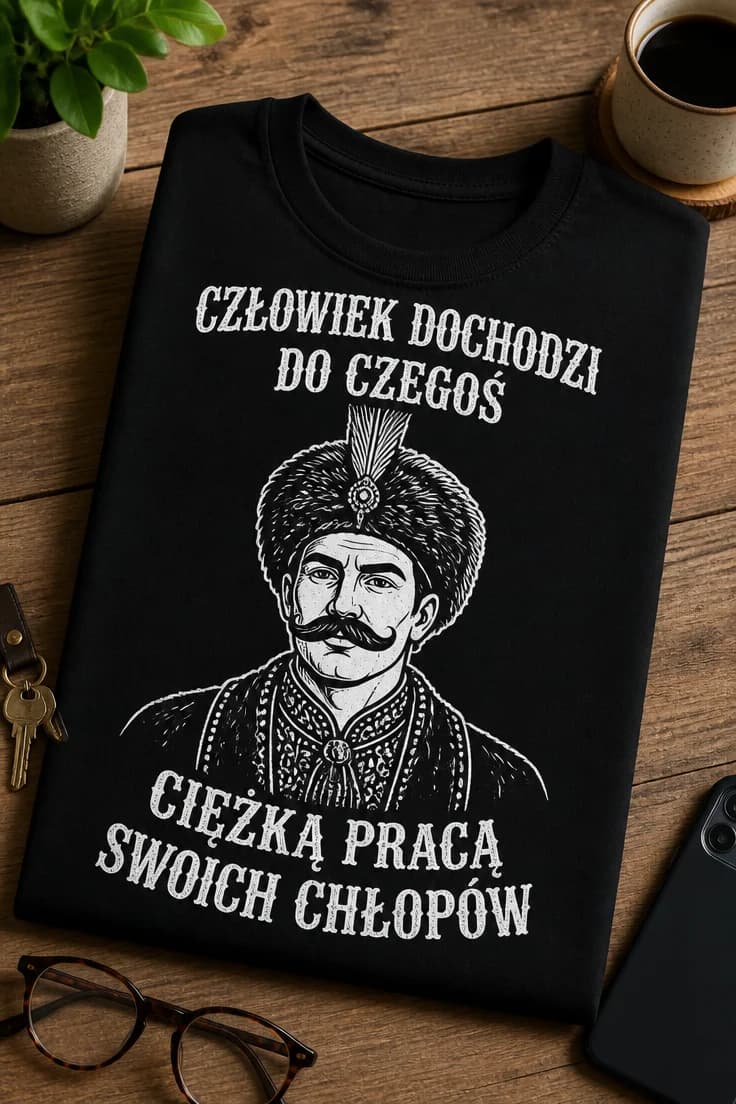 Koszulka człowiek dochodzi do czegoś ciężką pracą chłopów