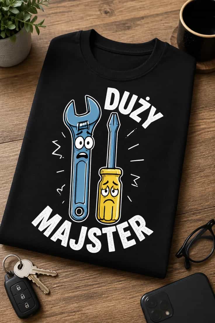 Koszulka z krótkim motywem – Duży Majster