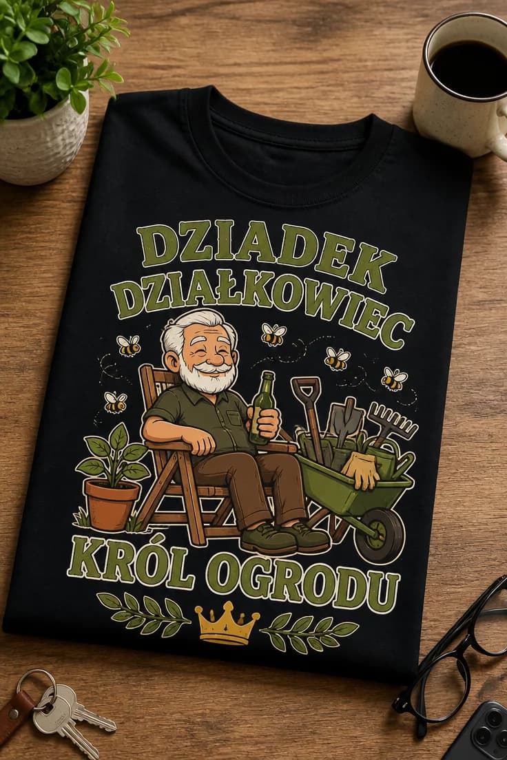 Koszulka dziadek działkowiec król ogrodu
