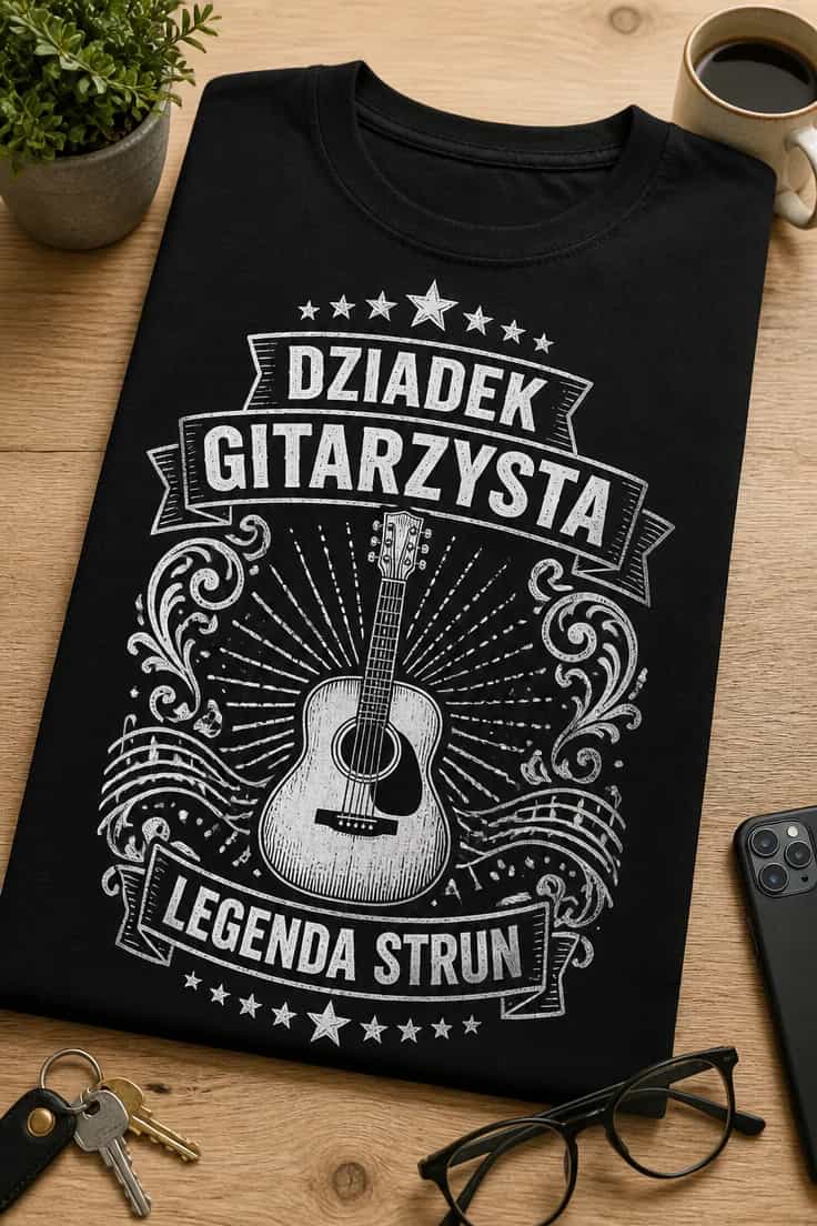 Koszulka dziadek gitarzysta legenda strun
