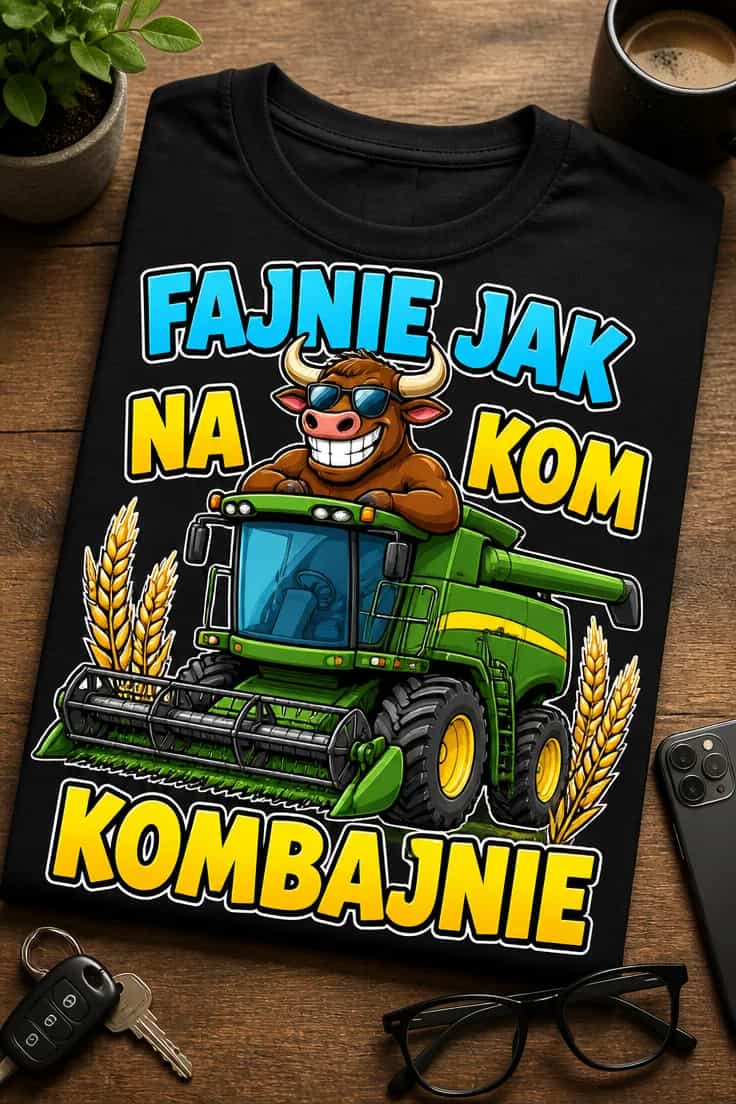 Koszulka dla rolnika – Fajnie Jak Na Kombajnie