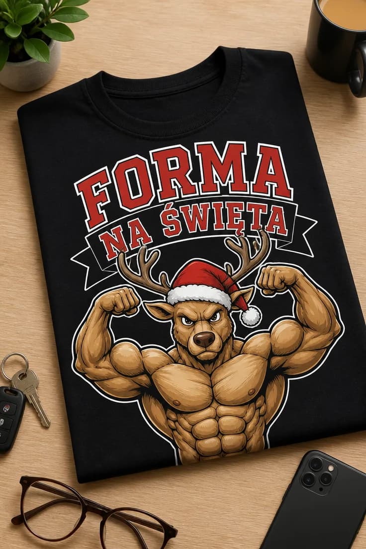Koszulka z krótkim motywem – Forma Na Święta