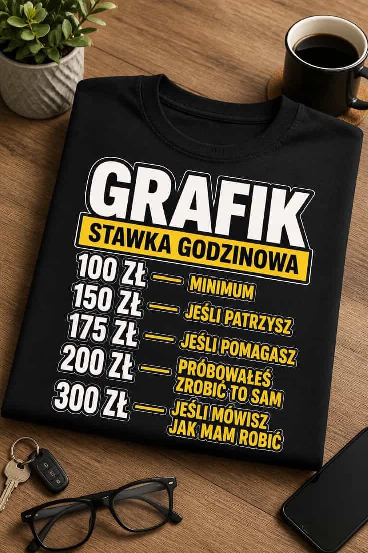 Koszulka grafik stawka godzinowa – od 100 zł w górę