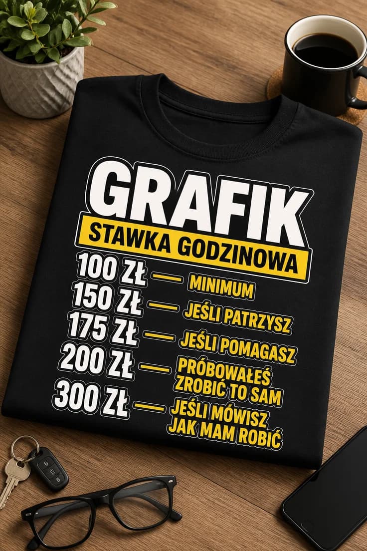 Koszulka grafik stawka godzinowa – od 100 zł w górę