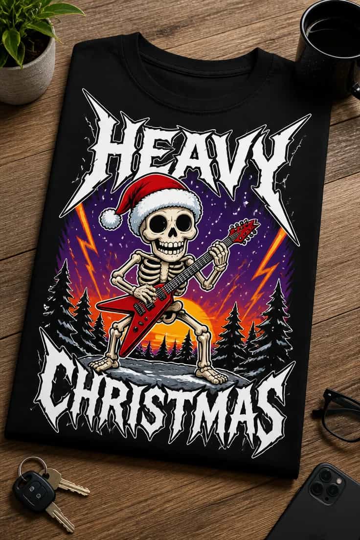 Koszulka z krótkim motywem – Heavy Christmas