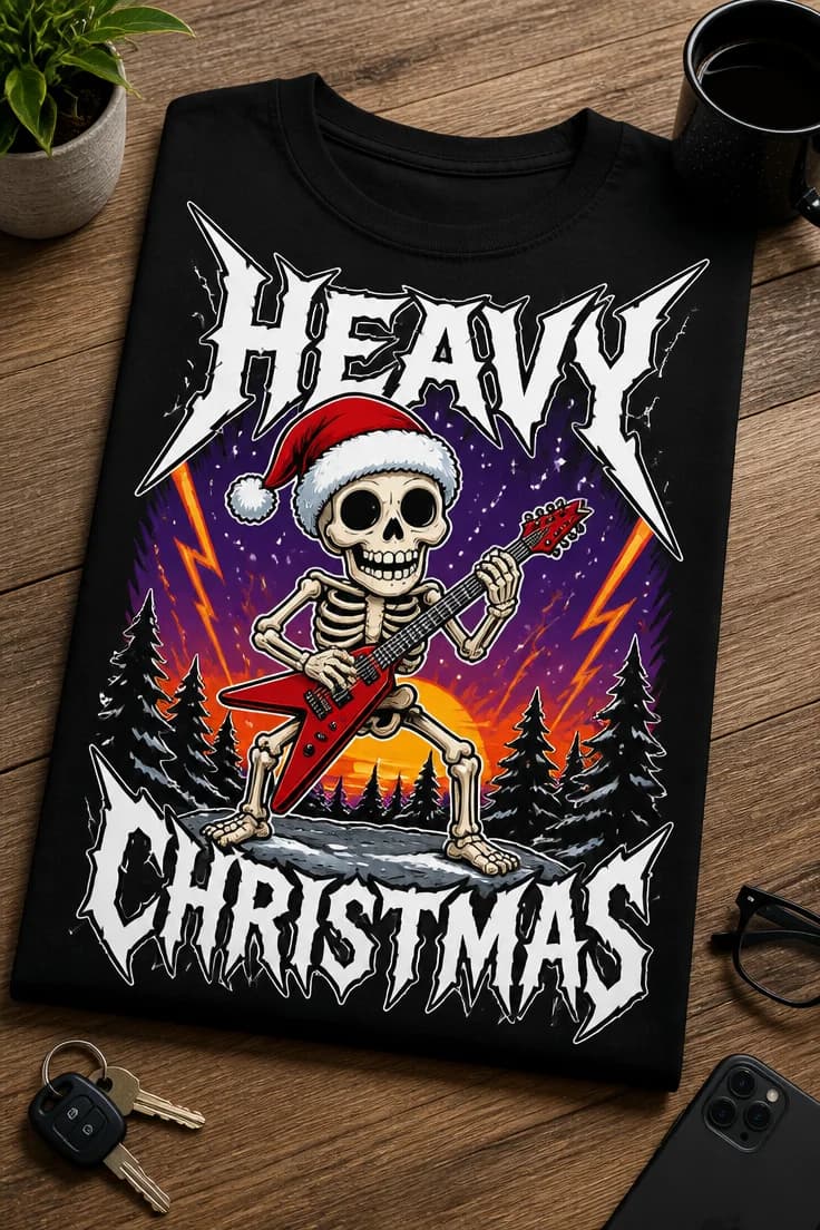 Koszulka z krótkim motywem – Heavy Christmas