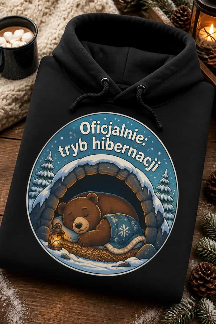 Bluza z kapturem miś w trybie hibernacji