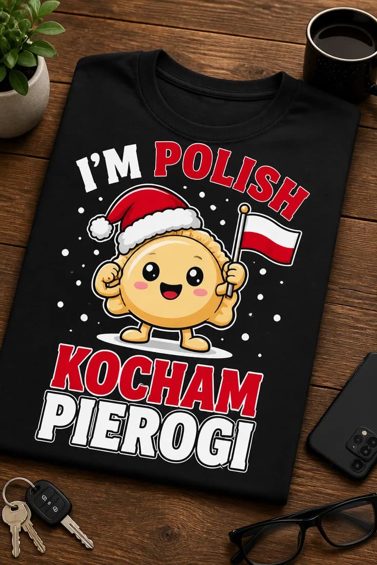 Koszulka dla fanów pierogów – I’m Polish Kocham Pierogi
