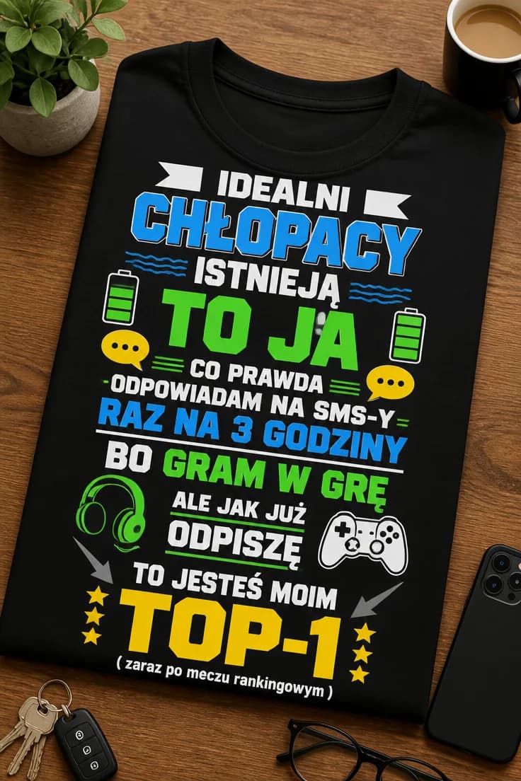 koszulka dla gracza idealny chłopak top-1 po meczu