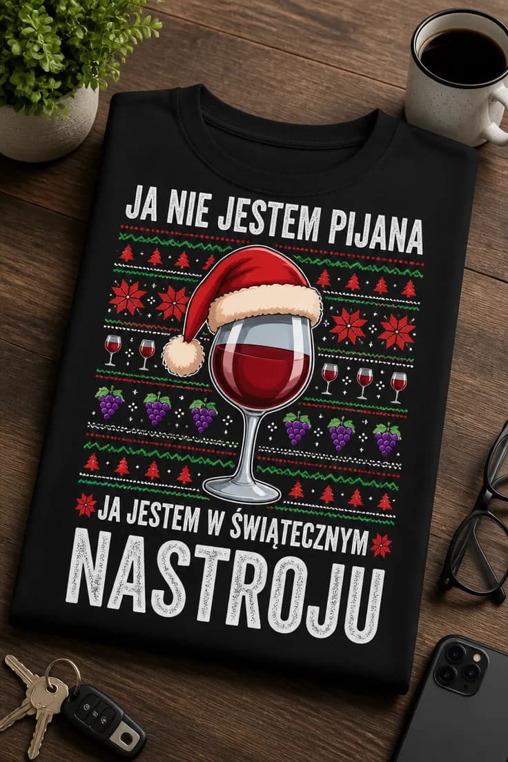Koszulka ja nie jestem pijana, jestem w świątecznym nastroju