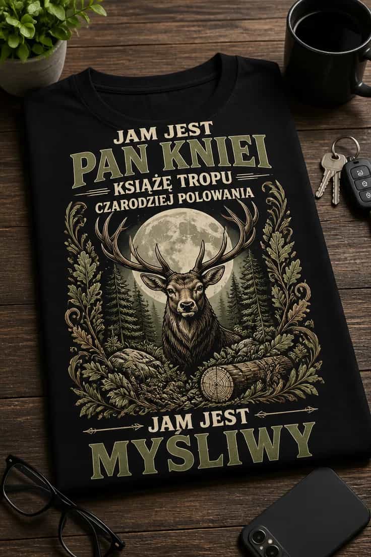 Koszulka jam jest pan knieji, czarodziej polowania