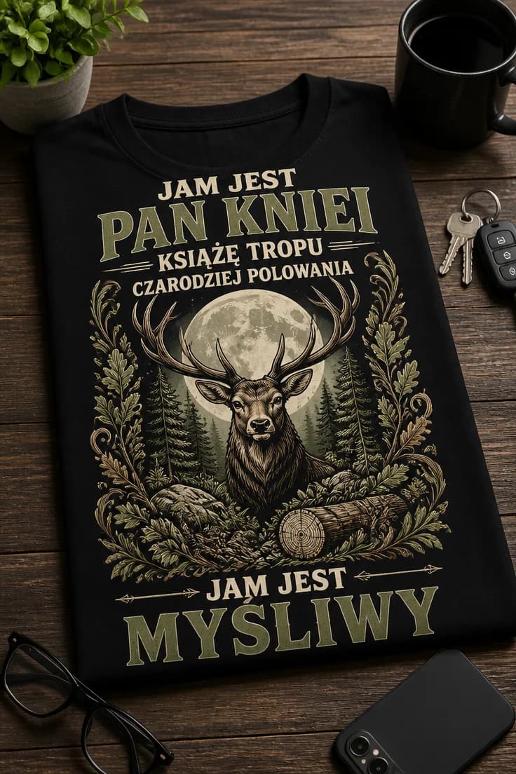 Koszulka jam jest pan knieji, czarodziej polowania