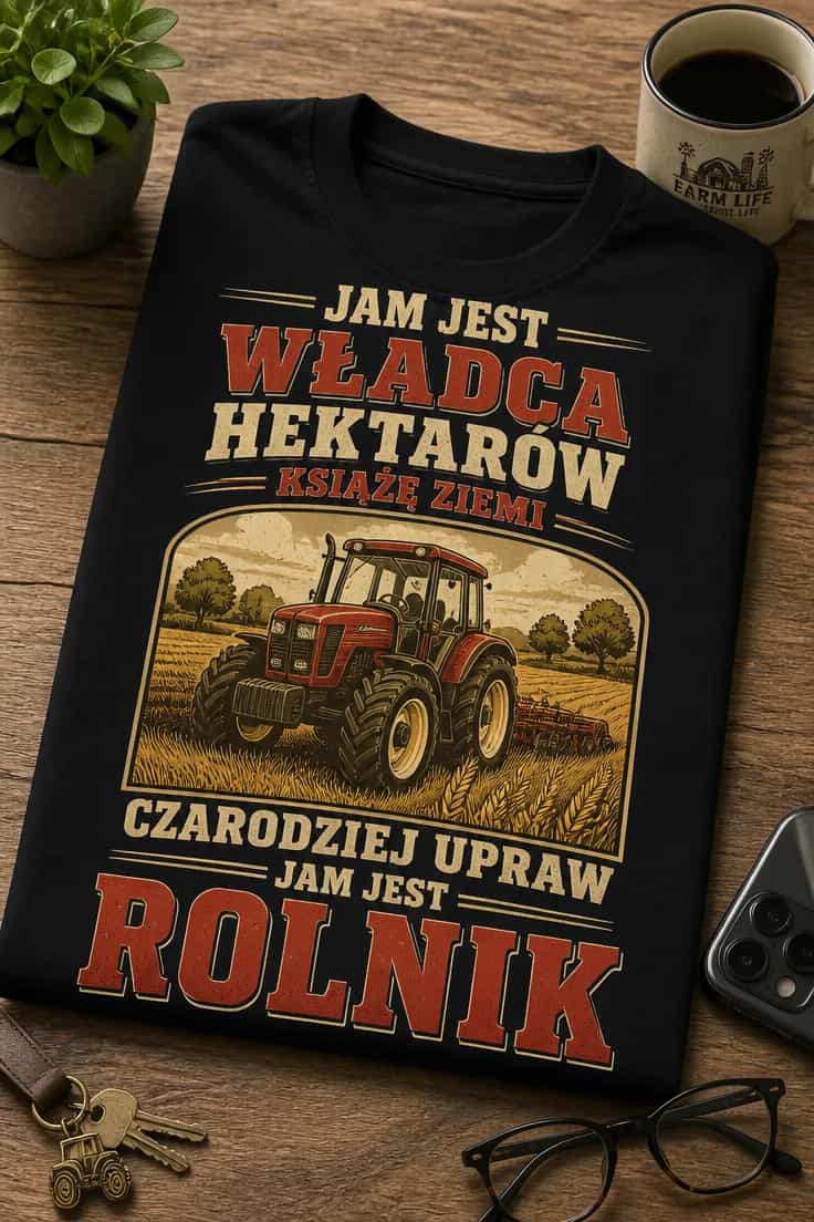 Koszulka dla rolnika jam jest władca hektarów