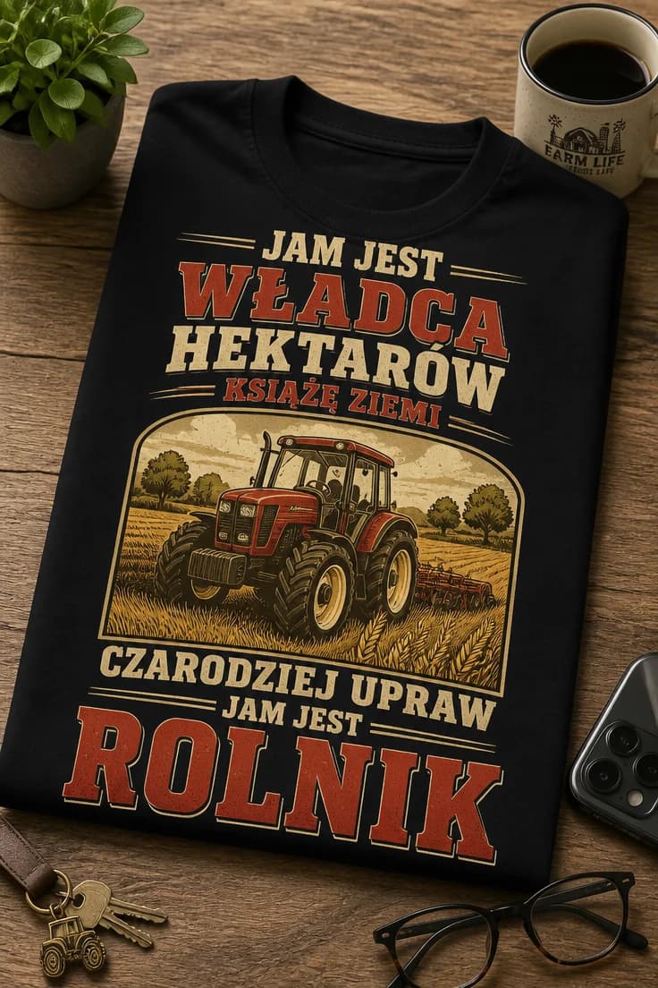 Koszulka dla rolnika jam jest władca hektarów