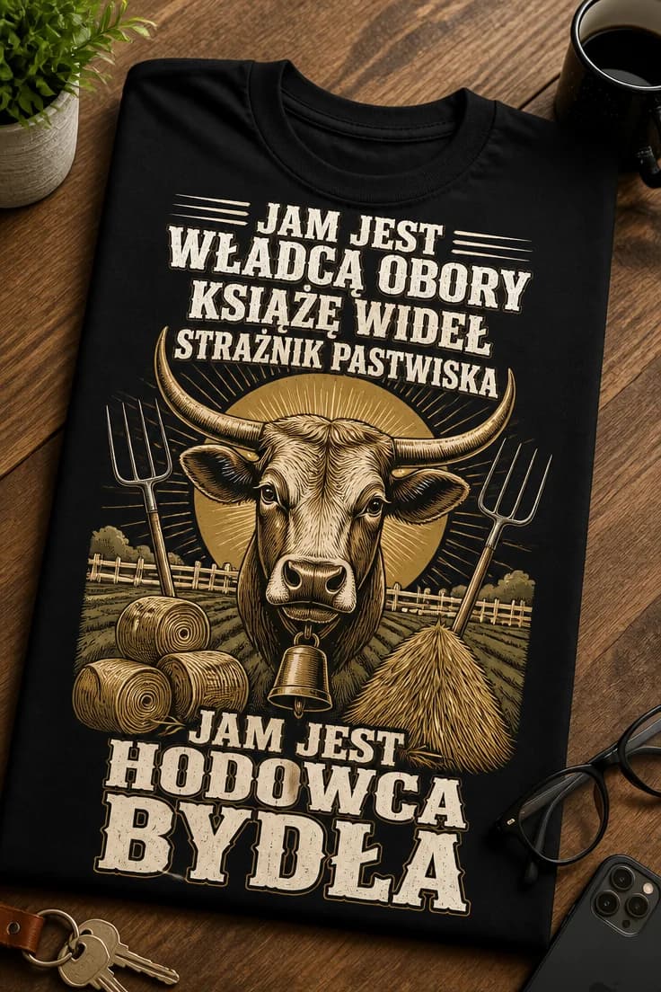 Koszulka jam jest władcą obory hodowca bydła