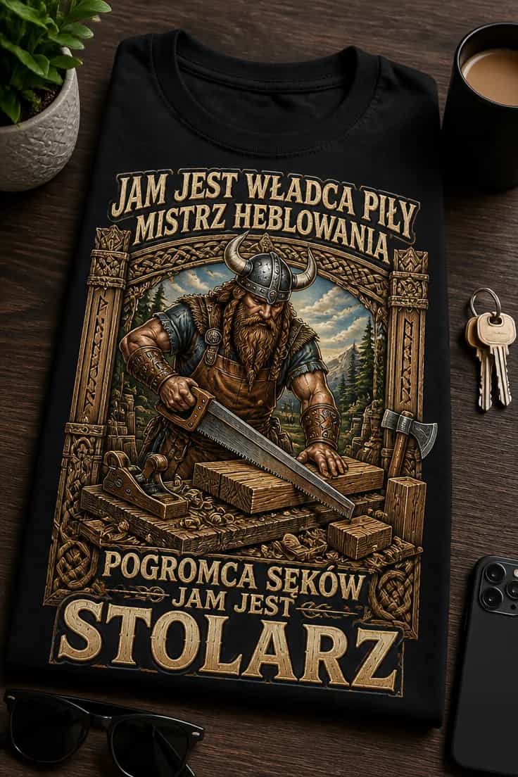 Koszulka dla stolarza jam jest władca piły