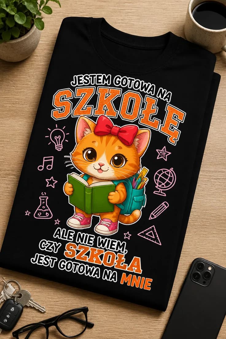 Koszulka dla uczennicy gotowa na szkołę