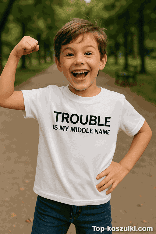 Koszulka dziecięca Trouble is my middle name