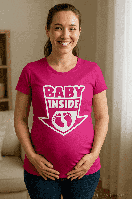 Koszulka ciążowa Baby Inside stópki