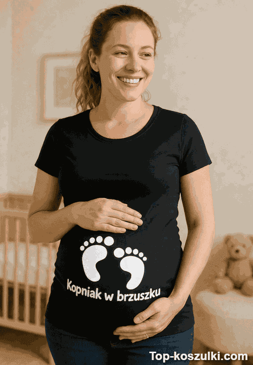Koszulka ciążowa kopniak w brzuszku
