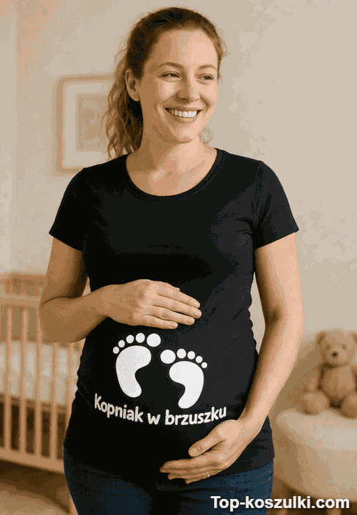 Koszulka ciążowa kopniak w brzuszku