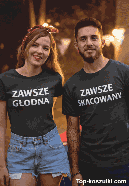 Koszulka dla par głodna i skacowany