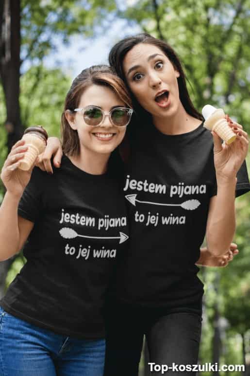 Koszulka dla par jestem pijana to jej wina