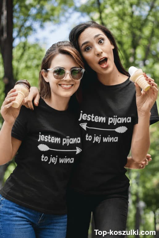 Koszulka dla par jestem pijana to jej wina