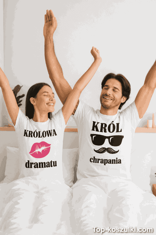 Koszulka dla par król chrapania i królowa dramatu