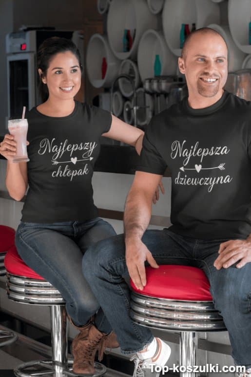 Koszulka dla par najlepszy chłopak i dziewczyna