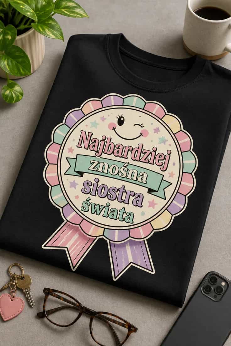 Koszulka dla siostry – Najbardziej znośna siostra świata