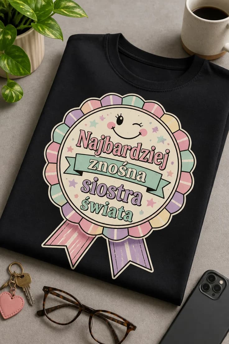 Koszulka dla siostry – Najbardziej znośna siostra świata