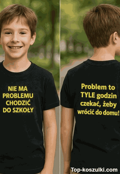 Koszulka dziecięca chodzenie do szkoły