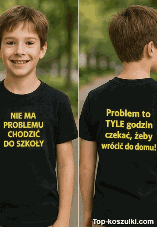 Koszulka dziecięca chodzenie do szkoły